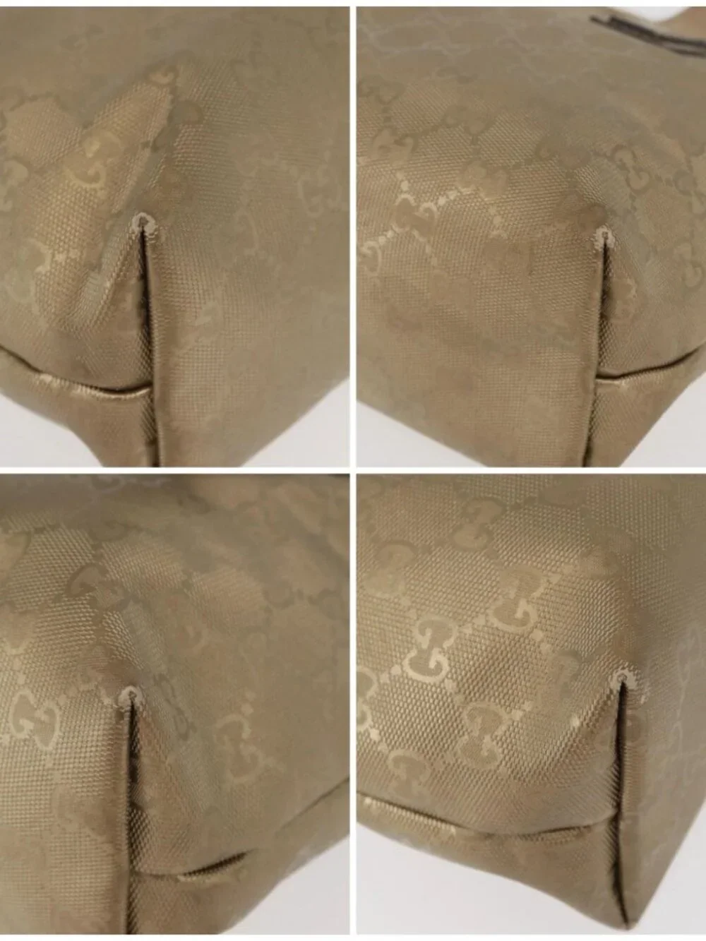 GUCCI GG Implementation Tote Bag PVC Gold 211138 Auth 175419